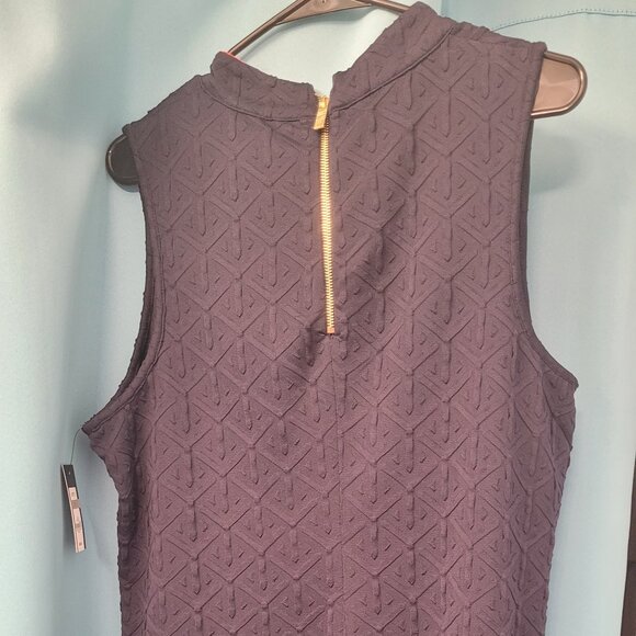 NWT Crown & Ivy Navy Textured Sleeveless Shift Dress – Size 1X (NWT) - Picture 2 of 8